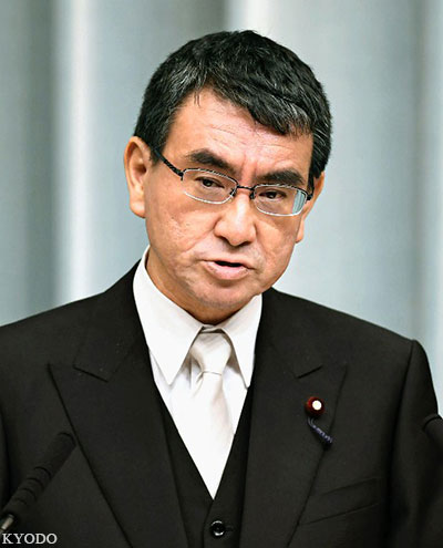 8月3日是河野太郎走马上任外相一职的第一天,在当天的外务省的记者会