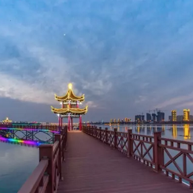 莒县沭河公园夜景来啦!你还在家待的住?