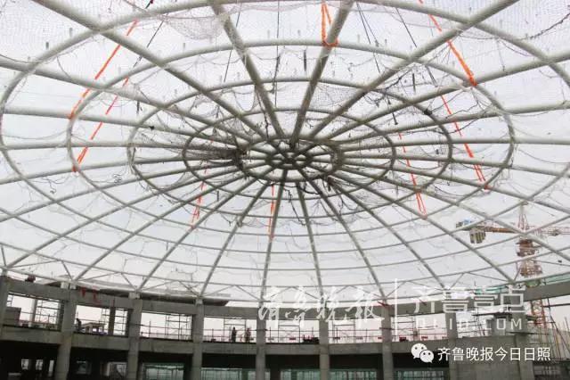 难度最大日照海洋公园主体中央穹顶安装完毕